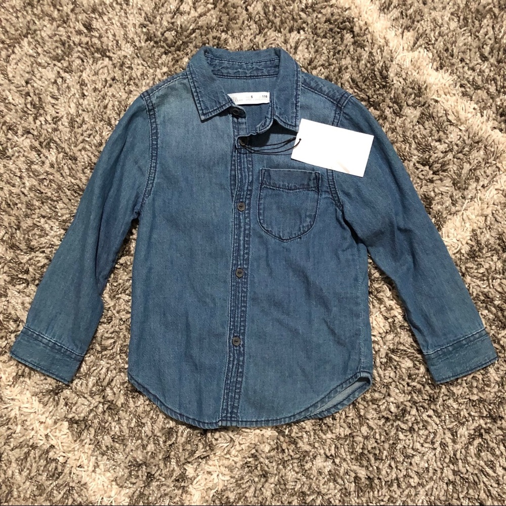 Zara Boy Jeans Buttondown Size 5 NWT